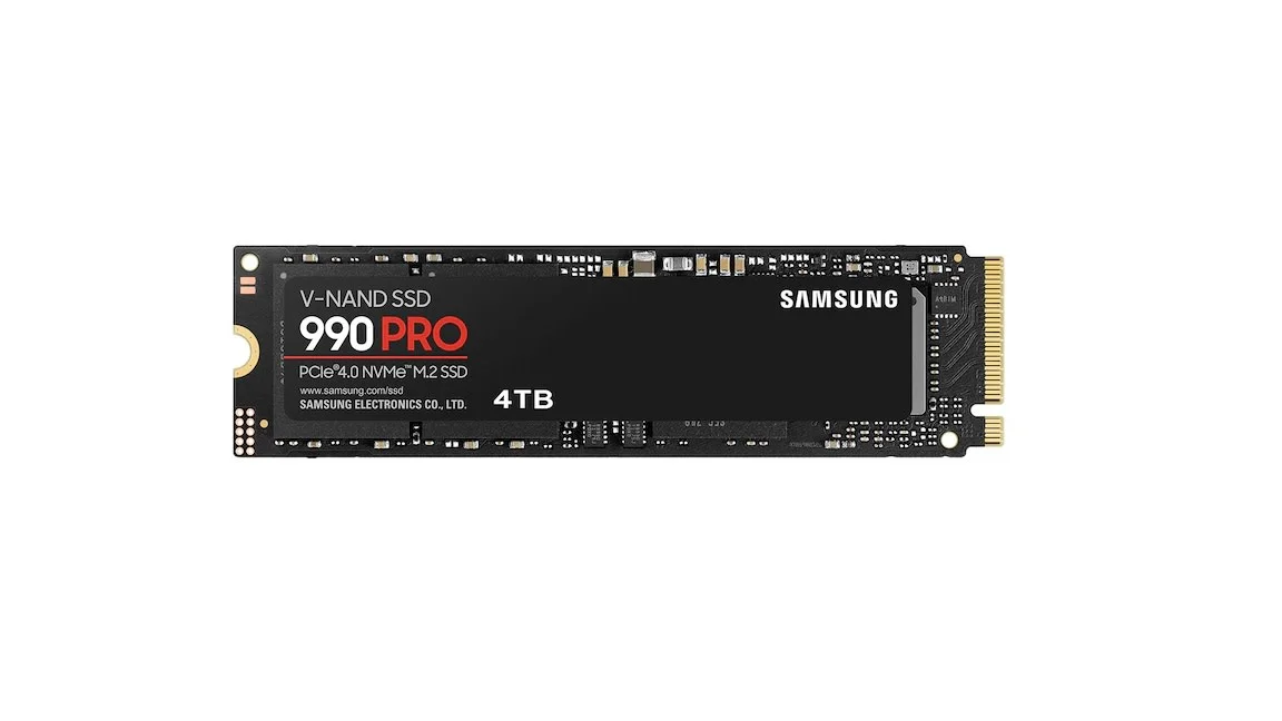 SAMSUNG 990 PRO M.2 2280 4TB PCI-Express Gen 4.0 x4, NVMe 2.0 V7 V-NAND 3bit MLC Internal Solid State Drive (SSD) MZ-V9P4T0B/AM. Non-Heatsink