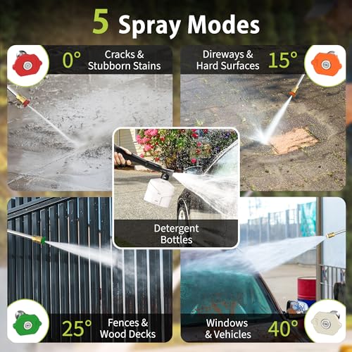 4000 PSI Electric Pressure Washer, 1900W Motor, 4 Adjustable Nozzles, 32.81ft Hose, Foam Cannon, Ideal for Driveways, Patios, Cars, Boats, and More