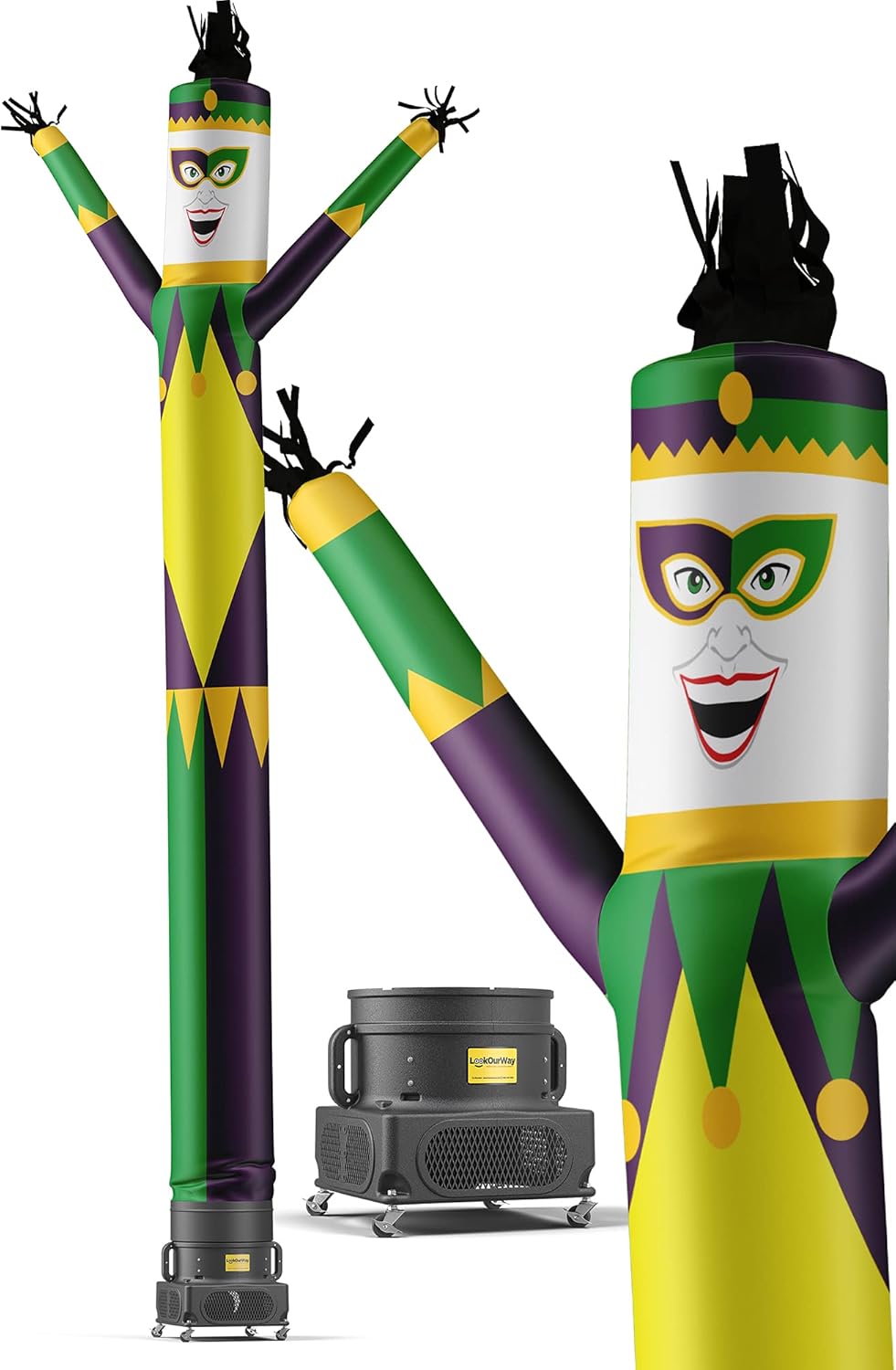LookOurWay Uncle Sam 20-Feet Tall Air Dancers Inflatable Tube Man American Themed Complete Set with 1 HP Sky Dancer Blower