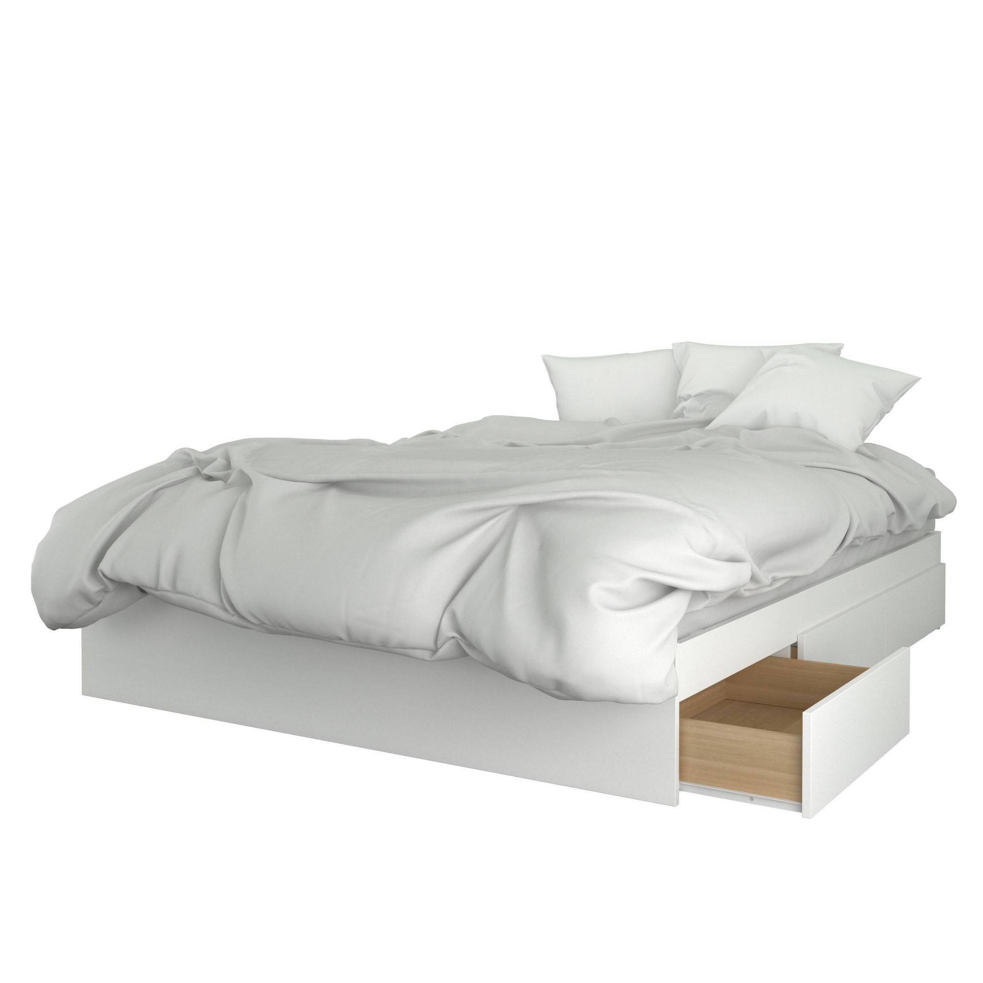 Nexera Modus 3 Piece Queen Size Bedroom Set, Walnut u0026 White