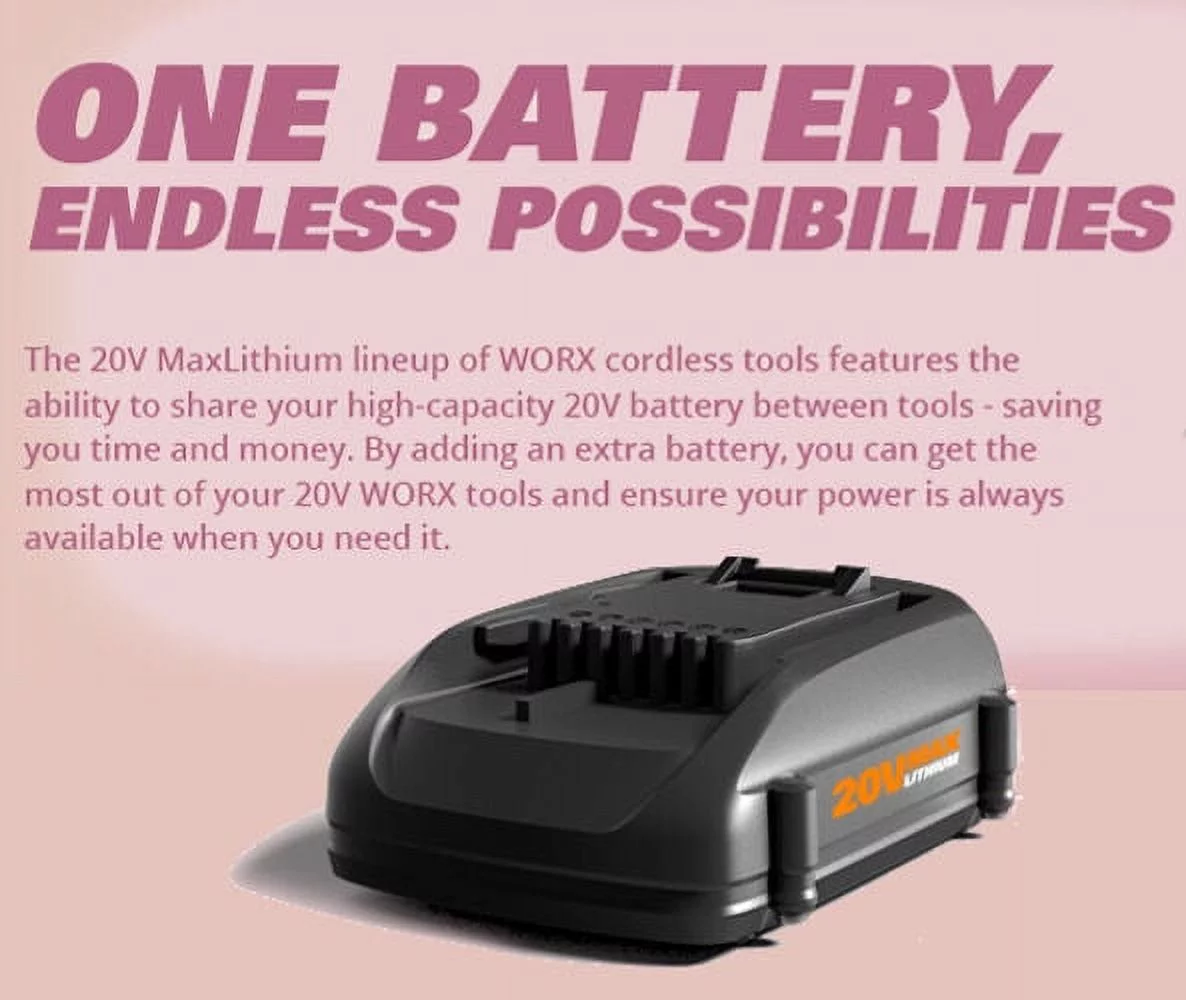 Worx WG170.3 20V Power Share GT Revolution 4.0Ah 12 Cordless String Trimmer