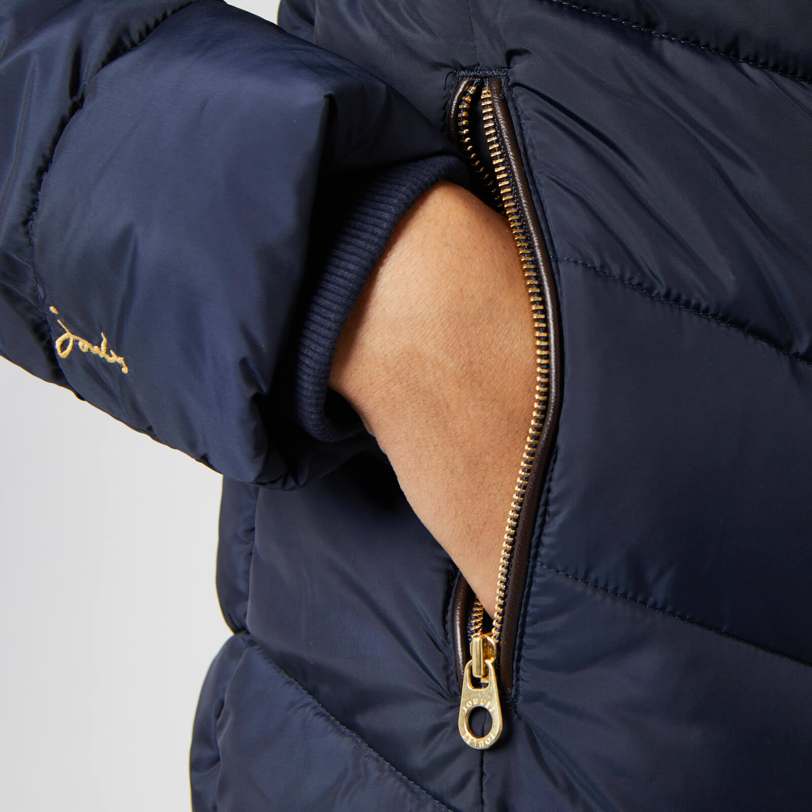 Joules Cherington Chevron Quilted Longline Padded Coat