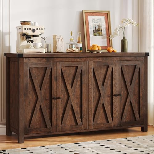 DWVO 55'' Sideboard Buffet Cabinet with Storage, Farmhouse Kitchen Storage Cabinet with Doors
