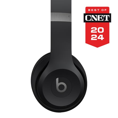 Beats Solo 4 - Wireless Bluetooth On-Ear Headphones, Apple & Android Compatible, Up to 50 Hours of Battery Life - Black & Gold