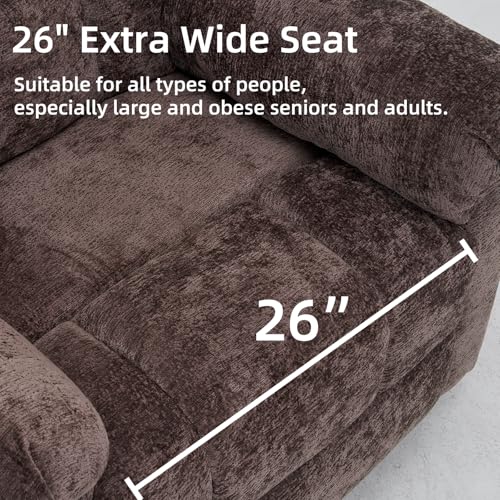 Oversized Power Lift Recliner Chair with Massage and Heat for Elderly, 26" Extra Wide Lift Chair for Big and Tall