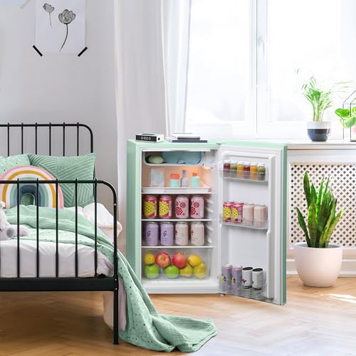 West Bend Mini Fridge with Freezer Retro-Styled for Home Office or Dorm