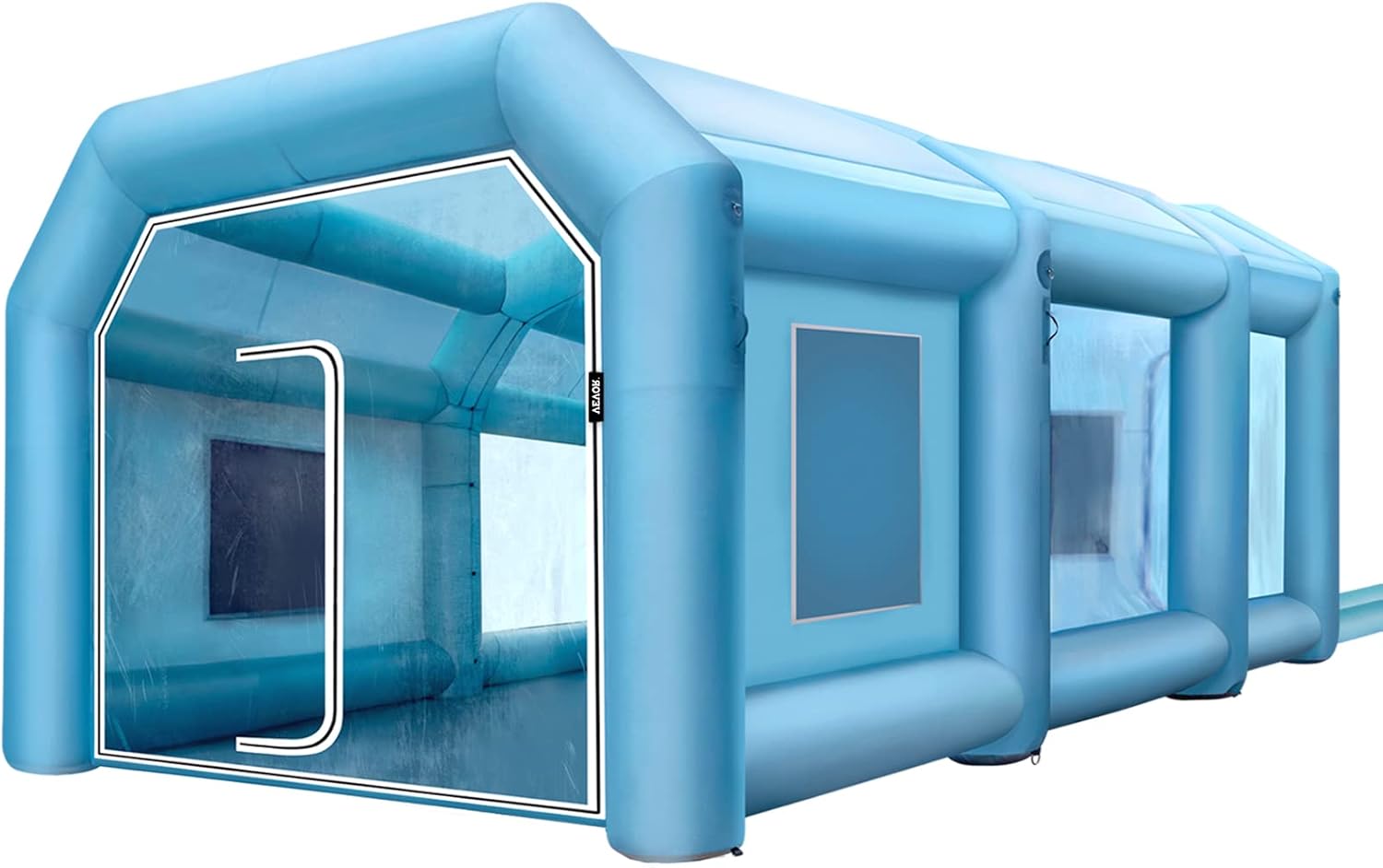 VEVOR Inflatable Paint Booth, 19.69x13.12x8.53 ft Spray Paint Booth, Powerful 750W+350W Blowers Inflatable Spray Booth with Air Filter System