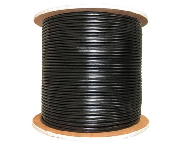 RG6 CATV Direct Burial Quad Shielded Coaxial Cable, 18 AWG CCS, 60% Al Braid + Foil / 40% Al Braid + Foil