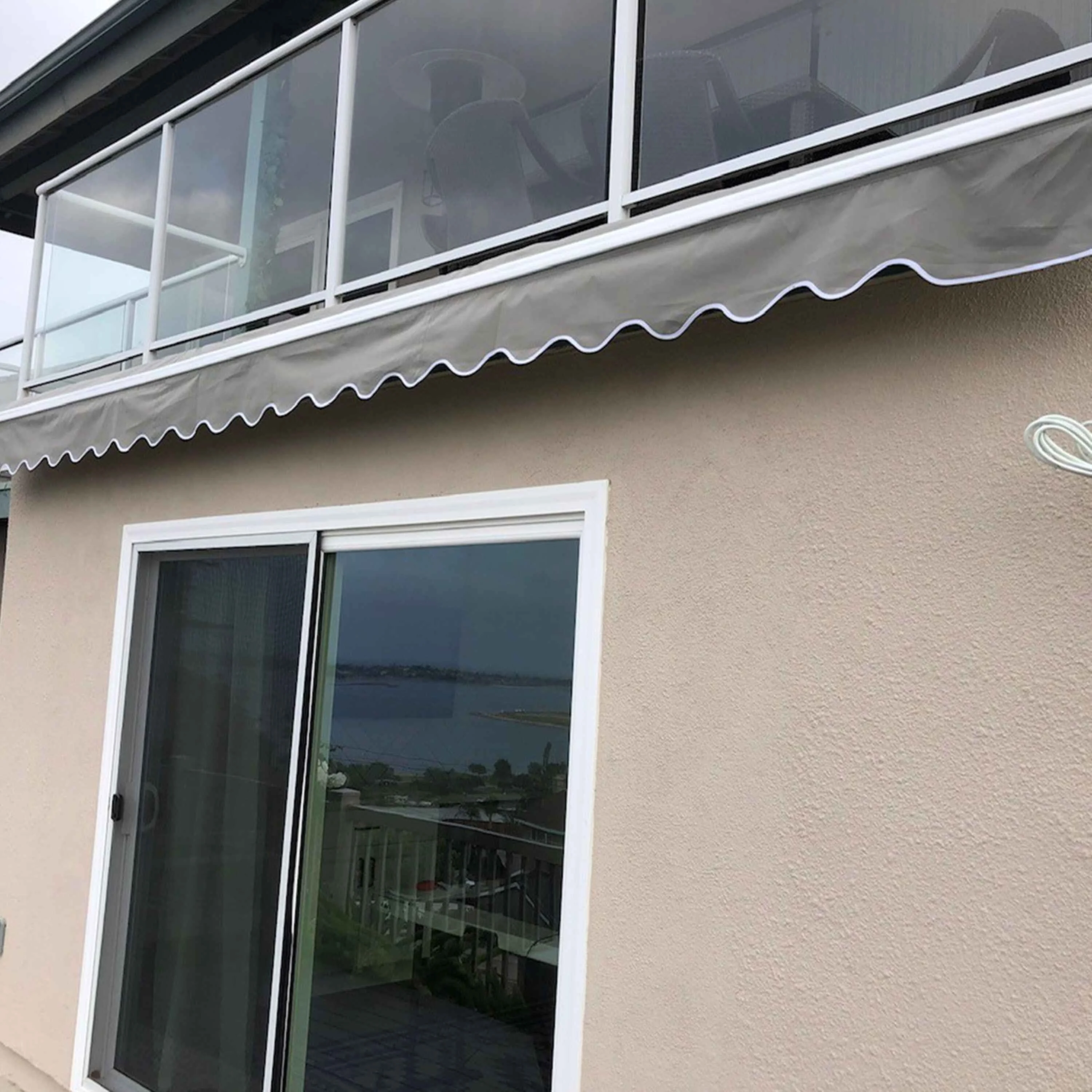 ALEKO 13' x 10' Motorized Retractable Patio Awning Canopy, Gray Color
