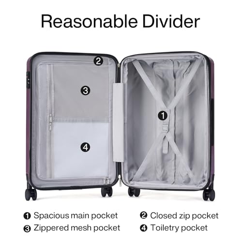 Hanke 29 Inch Luggage Suitcases With Spinner Wheels Lightweight PC hardside Rolling Suitcase With Travel Lock, Checked-Large 29-Inch(Blackish Green)