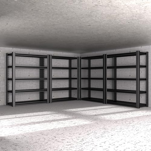 5-Tier Heavy Duty Garage Shelving Unit, 3000 LBS Capacity Metal Storage Rack 72" H x 48" W x 20" D, Adjustable Steel Shelves for Garage, Warehouse