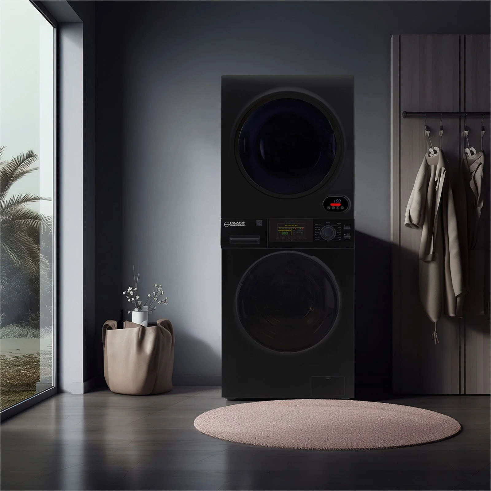 Equator Advanced Appliances Stainless Steel Washer/Compact Short Dryer in Black