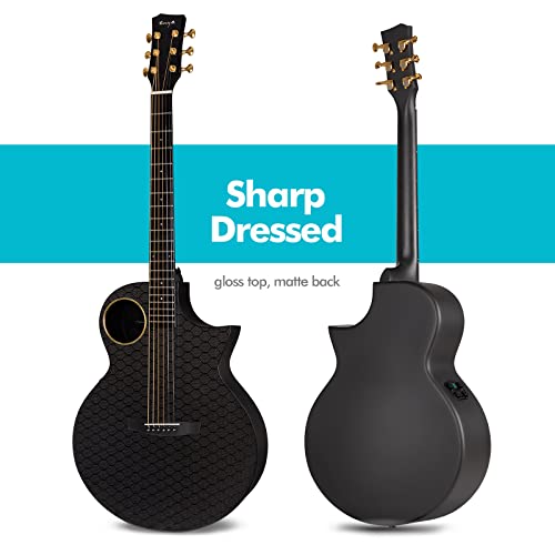 Enya X4 PRO Carbon Fiber Acoustic Electric Guitar, 41-Inch Full Size Cutaway Design, AcousticPlus Pickup System with Built-in Effects & Tuner
