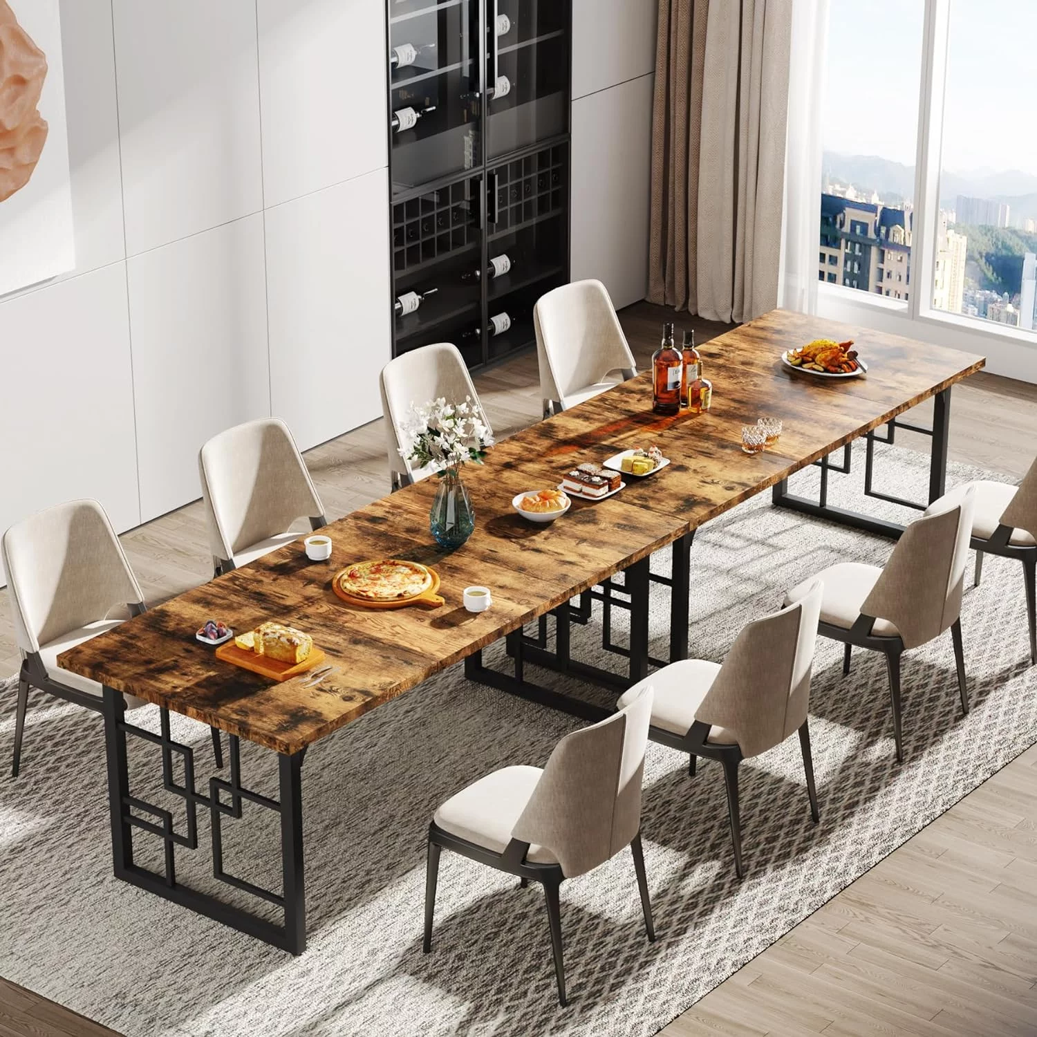Tribesigns 63" Dining Table, Rectangular Dining Room Tables for 4-6 People for Kitchen, Dining Room, Living Room