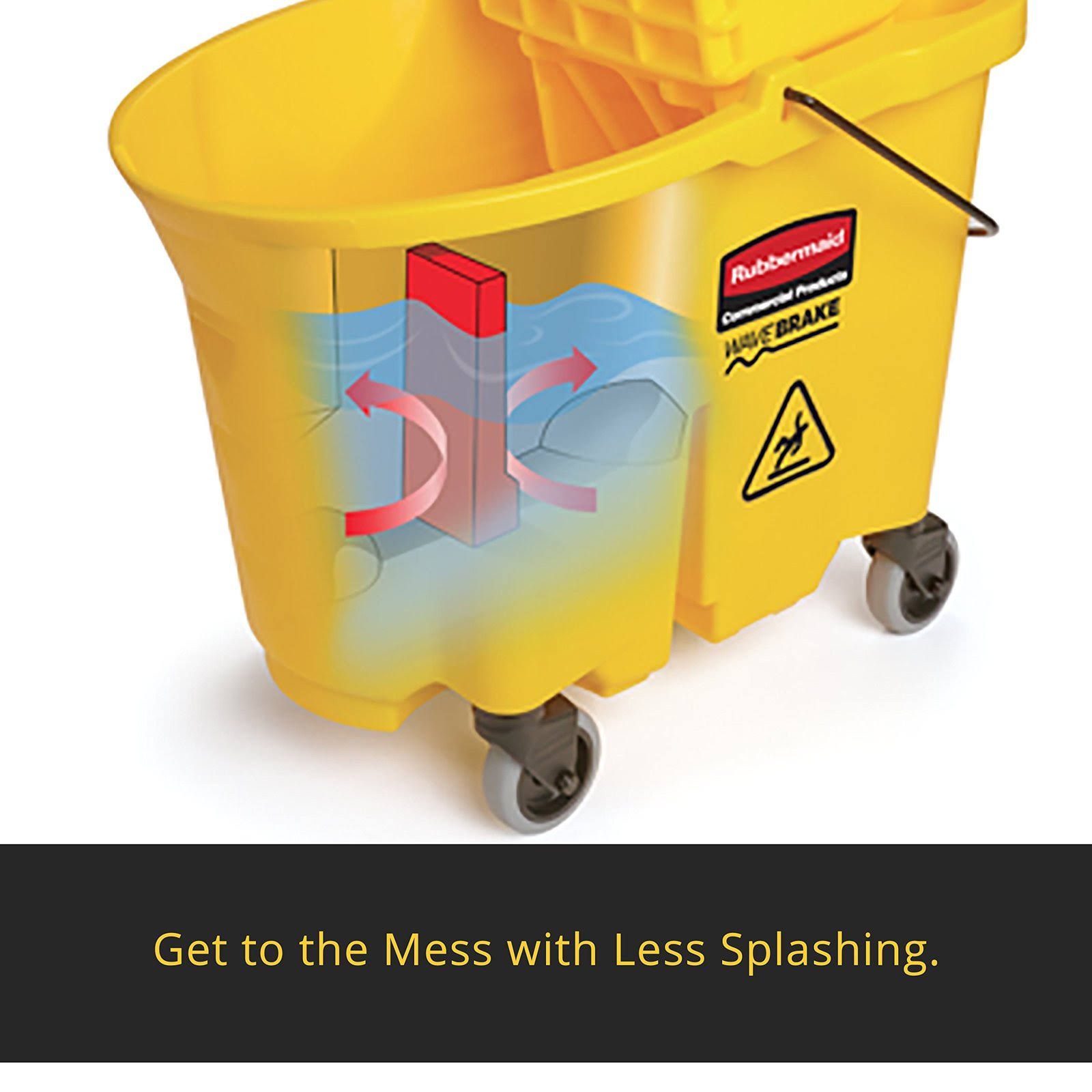 Rubbermaid Commercial 757788YW WaveBrake 35 Quart Bucket/Wringer Combinations, Yellow