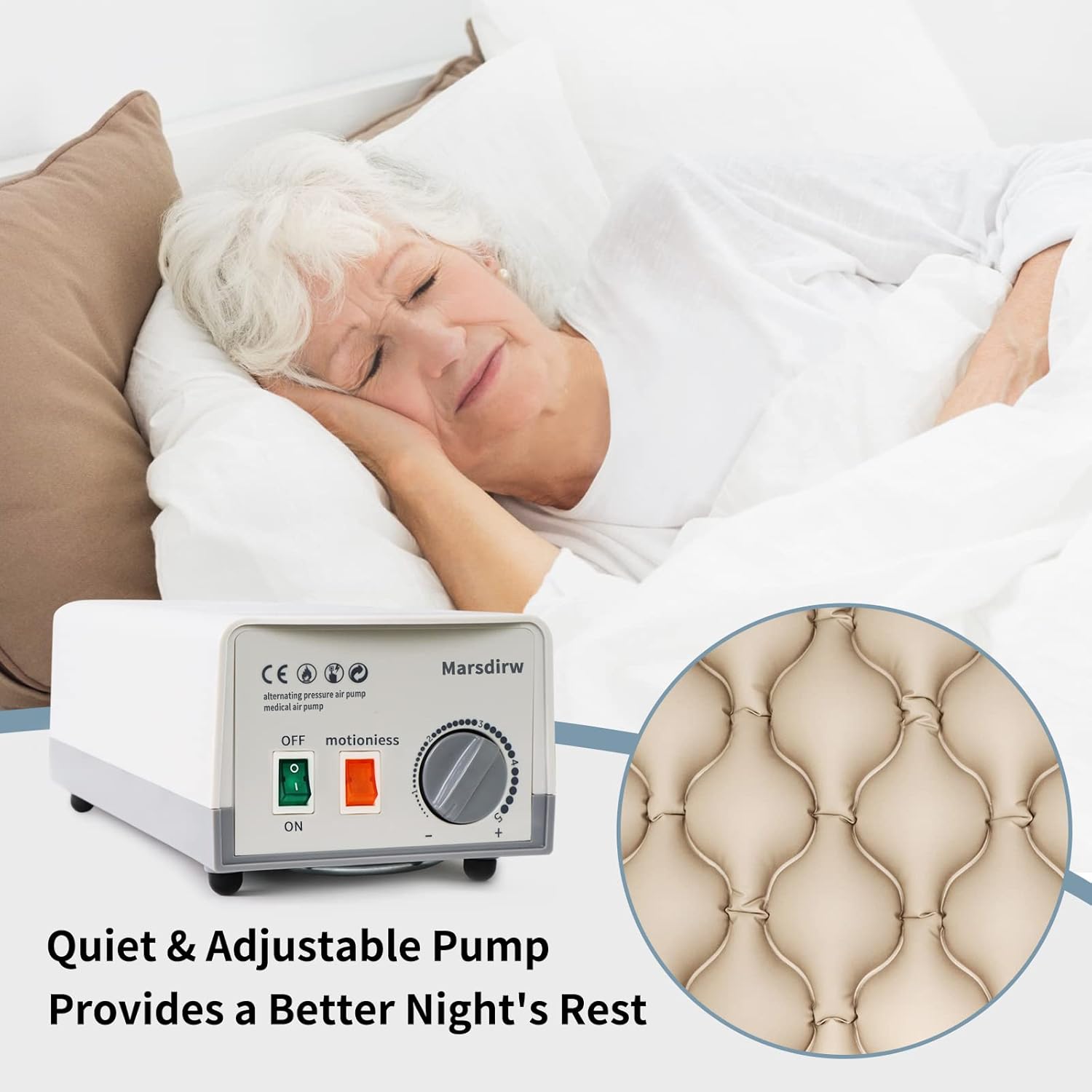 Alternating Pressure Pad Bed Pad to Prevent Bed Sores Air Mattress for Hospital Bed with Quiet Pump Colchon Antiescaras para Persona Encamada