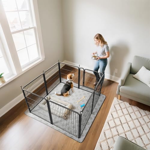 FXW Rollick Dog Playpen for Yard, RV Camping, 32 inch 16 Panels for Small and Medium Dogs│Patented