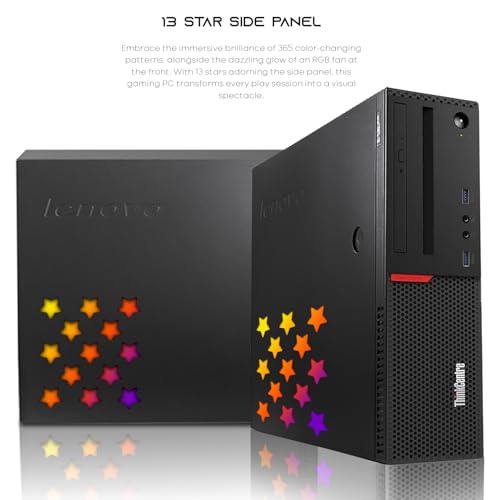 Lenovo Desktop PC Gaming Bundle - Intel Core i7, 16GB RAM, 512GB SSD, 24-inch Monitor, AMD RX 550, RGB Speaker, RGB Keyboard Mouse, WiFi