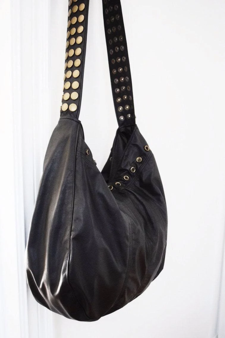 Veronica Mars Black Leather Bag - Large Detail
