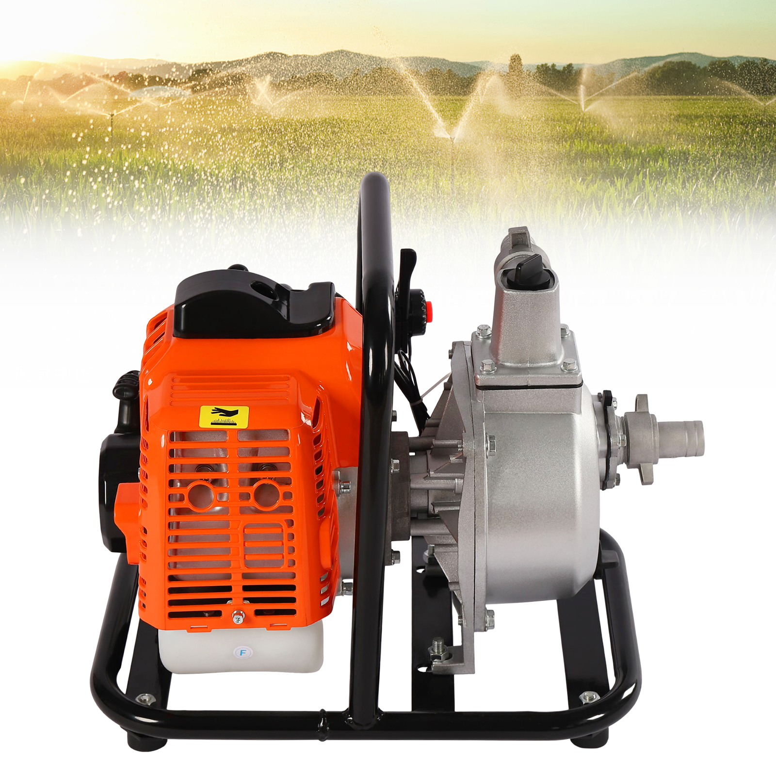 Aiqidi 1-Inch Gas-Powered Water Transfer Pump, 1.7HP 43CC 2 Stroke Portable Gasoline Water Pump for Gardening Irrigation 6500Rpm