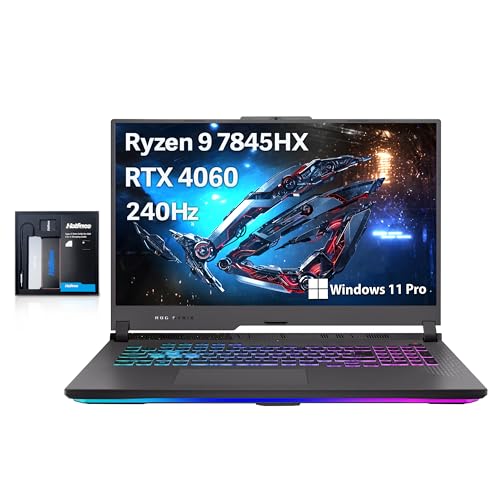 ASUS ROG Strix G17 17.3" QHD 240Hz Gaming Laptop, AMD Ryzen 9-7845HX, 64GB DDR5, 2TB PCIe SSD, NVIDIA GeForce RTX 4060, RGB Backlit Keyboard