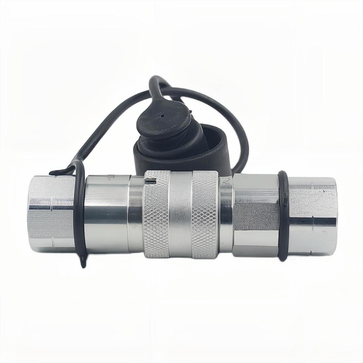 2-Sets ISO16028 1/4 Flat Face Hydraulic Quick Connect Coupling/Coupler Set W/Black Dust Cap 1/4'' NPT Thread