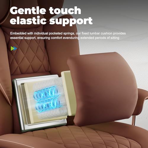 COMHOMA Big and Tall Office Chair, High Back Leather Gaming Chair with Footrest
