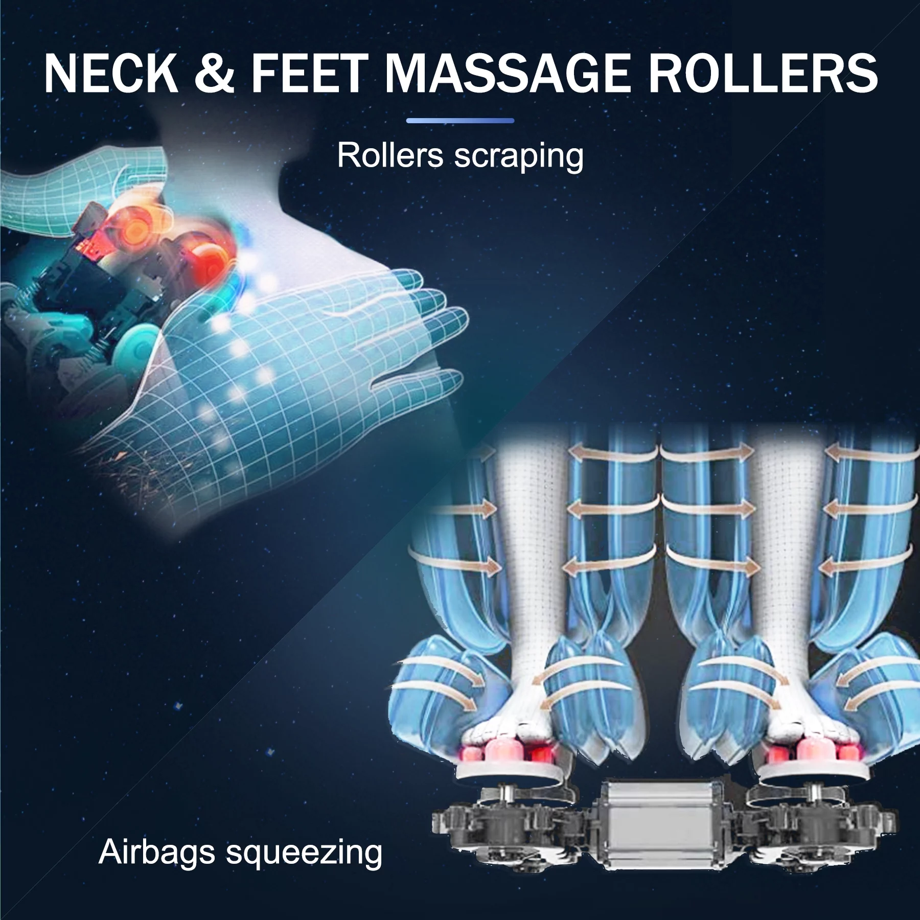 BILITOK Massage Chair, Bluetooth Massage Chair with Smart Screen Zero Gravity Massage and Wave Air Bag Massage Shoulders, Arms, Back, Waist, Buttocks