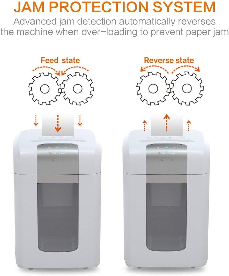 Bonsaii 60-Mintues Super Micro-Cut Paper Shredder, P-5 High Security Heavy Duty Shredder for Office