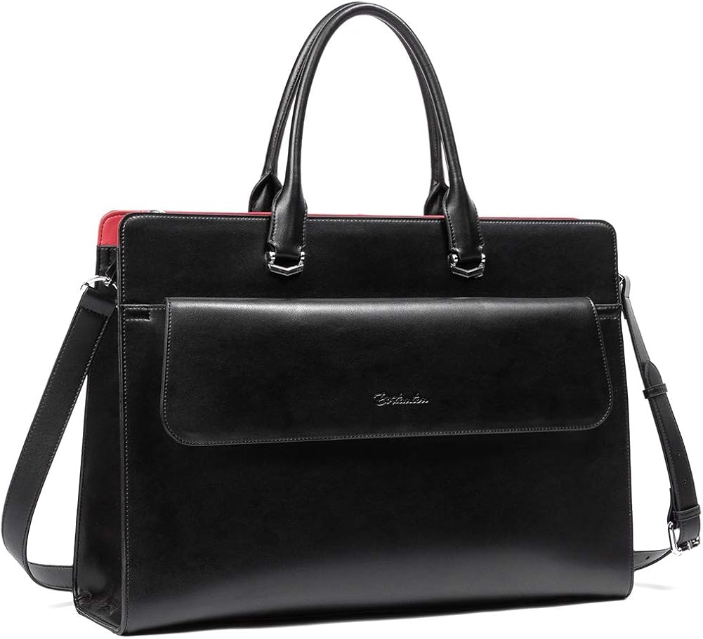 BOSTANTEN Briefcase for Women 15.6 Inch Laptop Shoulder Bag Leather Business Messenger Bags