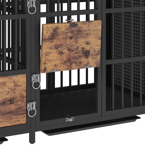 BOINN Large Dog Crate Furniture, 63 inch Heavy Duty Double Dog Crate with Divider