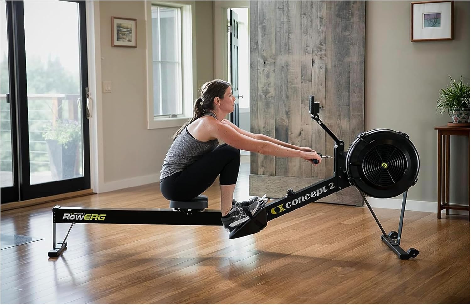 Concept2 RowErg Model D Indoor Rowing Machine - PM5 Monitor, Device Holder, Adjustable Air Resistance, Easy Storage with FitXion Seat Cushion