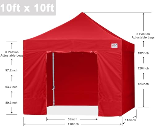 ABCCANOPY Easy Pop Up Canopy Tent with Sidewalls 10x10 Commercial -Series, White
