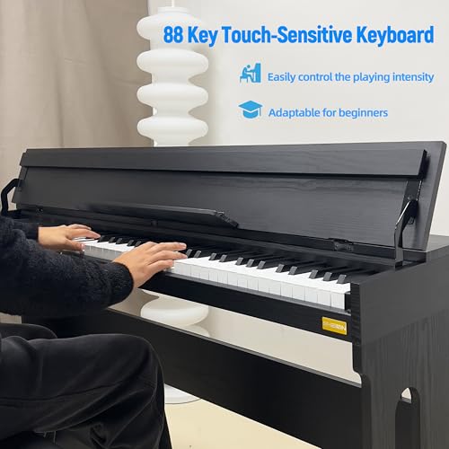 Digital Piano 88 Keys,Keyboard Piano,Touch-Sensitive,Electric Piano,Semi Weighted,Upright,Acoustic,Beginners,Adults,Full Size,Stand,Pedal