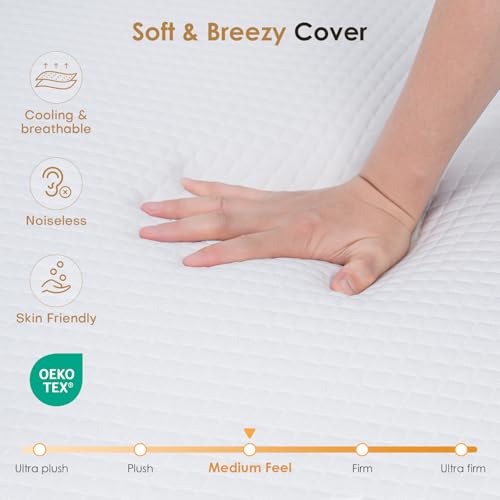 10 Inch Full Size Mattress with Gel Cooling Memory Foam, High-Density Base Foam Mattress with Removable Washable Cover, Certified Safe Foams & Fabric