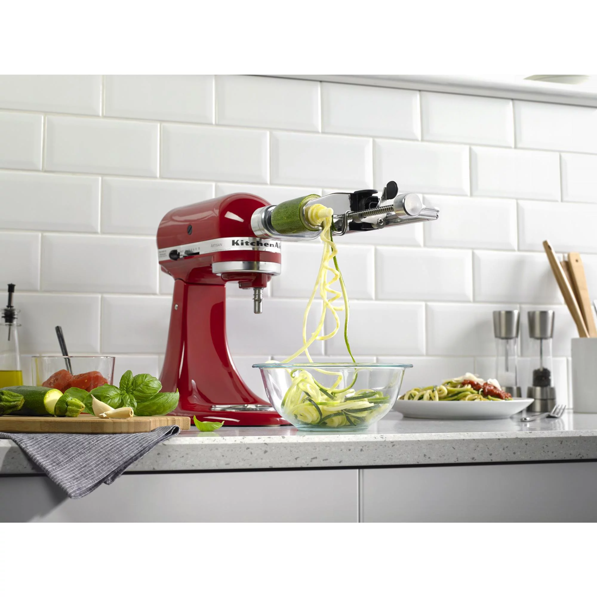KitchenAid KSM2APC Spiralizer Plus Attachment with Peel, Core and Slice, Silver