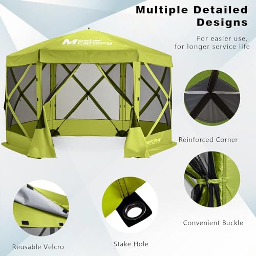 MASTERCANOPY 12x12FT Pop Up Gazebo Screen Tent - Instant Screen House with Netting, Quick Set, Outdoor Canopy Shelter with Carry Bag for Camping