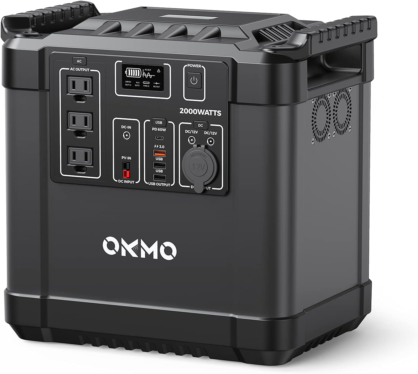 Portable Power Station 2000W, 2220Wh Battery Backup Portable Generator, 200W Max Input, PD 60W