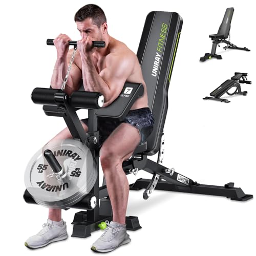 Weight Bench, Workout Bench for Home Gym with 1200 LBS Capacity, Adjustable Weight Bench with Heavy Duty Leg Extension and Preacher Pad