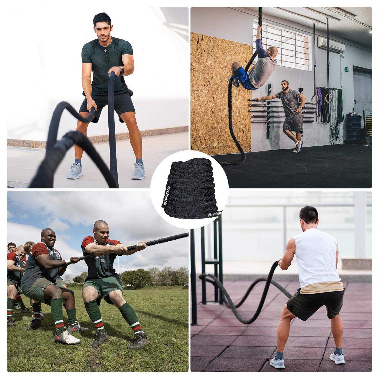 Battle Rope 30FT Battle Ropes for Exercise Workout Rope Exercise R - Sports Supplies Online Store