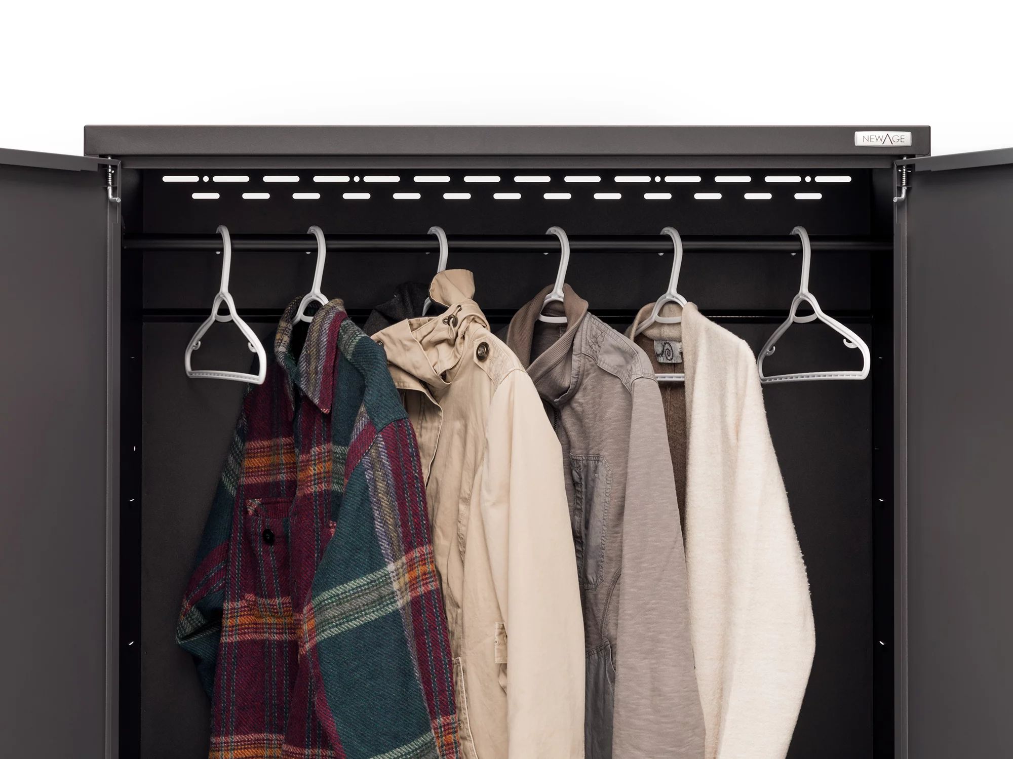NewAge Products Bold Series Gray 10 Piece Cabinet Set, Heavy Duty 24-Gauge Steel Garage Storage System, Slatwall Included