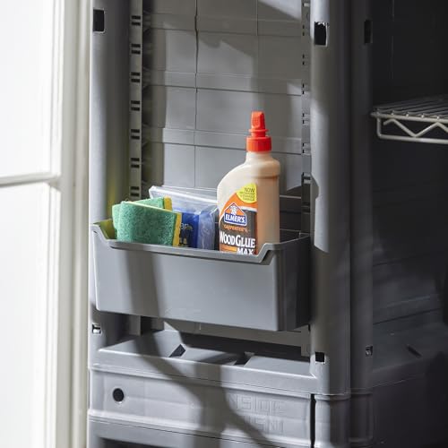 Gracious Living MaxIt Heavy Duty Premium Base Cabinet with 2 Adjustable Metal Shelves for Garage, Basement, or Utility Room Storage