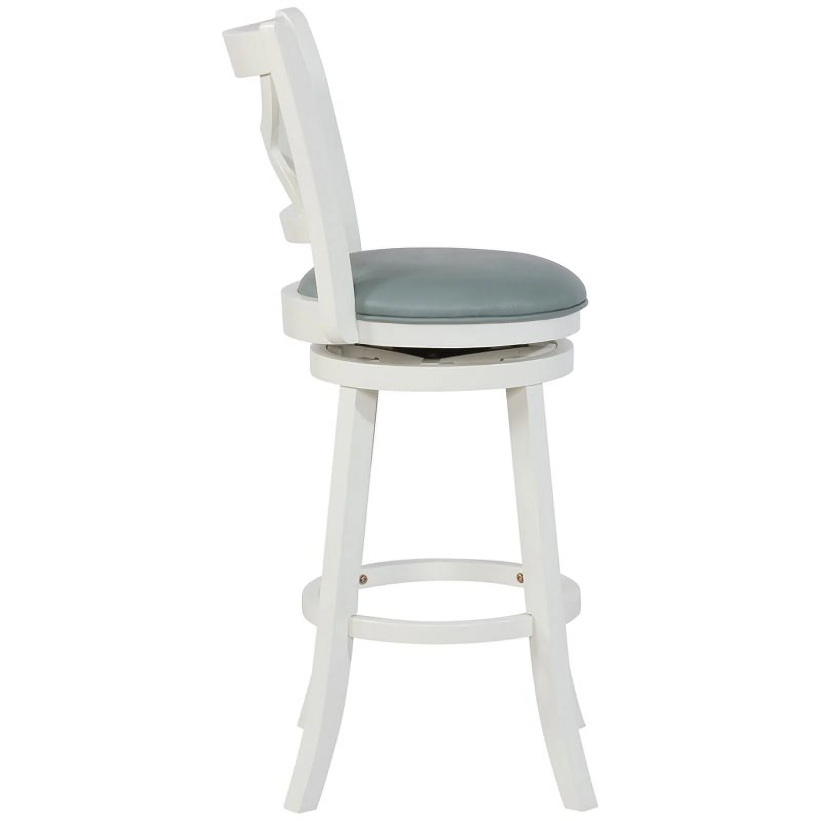 Home Square 3 Piece Swivel Wood Bar Stool Set with PU Seat in Cream - Curated Treasures Market