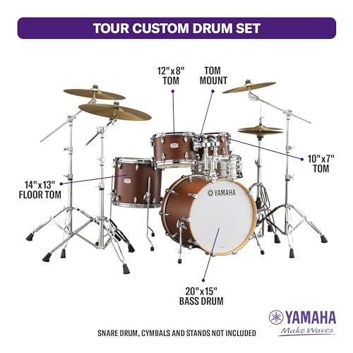 Yamaha Tour Custom Maple 4pc Standard Shell Pack, Chocolate Satin