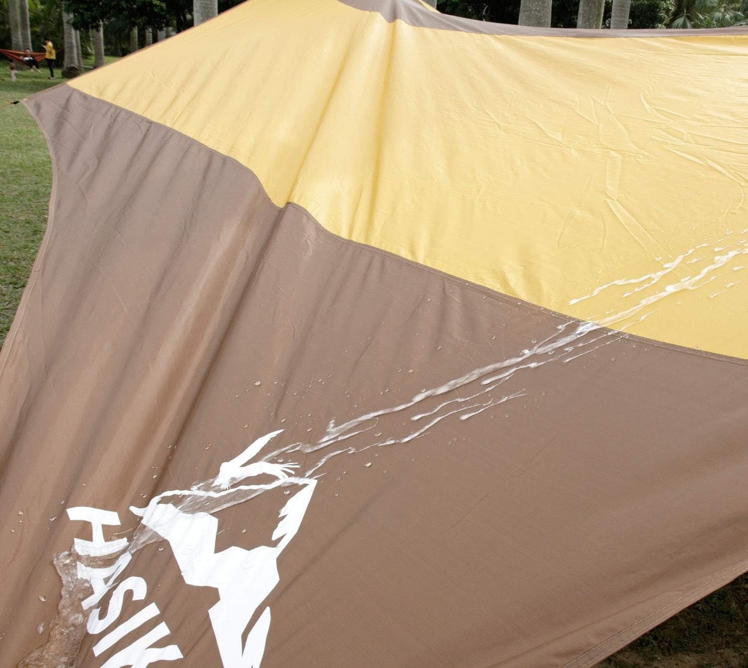 Hasika Car Awning Extremely Large Camping Tarp 100% Waterproof Ripstop with 4 Poles for SUV Tuck Overlanding Picnic Activities and More