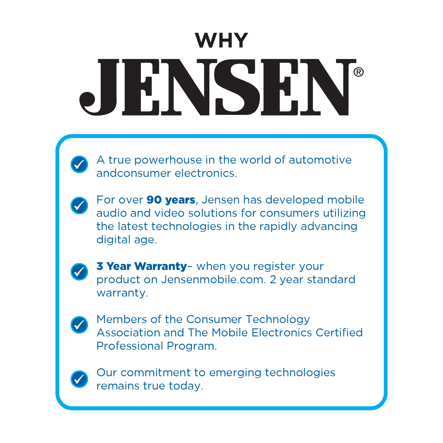 JENSEN J1CA7 7-inch Certified Apple CarPlay Android Auto, Double DIN Car Stereo Radio, New