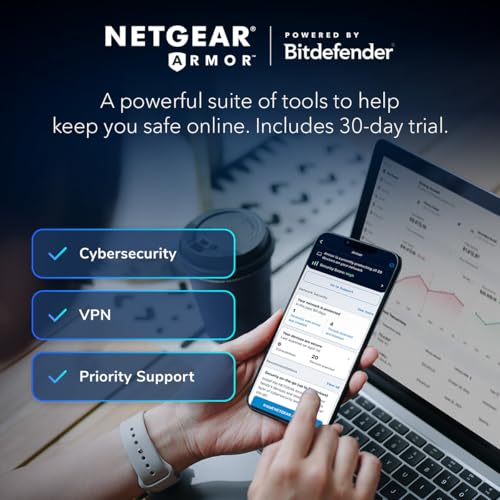 NETGEAR Orbi 370 Series Dual-Band WiFi 7 Mesh Network System for Home (RBE373) &ndash; Wireless Router + 2 Extenders, Security Features, 5 Gbps