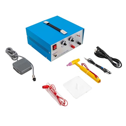 Jewelry Spot Welder, DC 50A 500W Adjustable Jewelry Welder w/ Foot Pedal, 0.02-0.05in Welding Dia. Soldering Machine