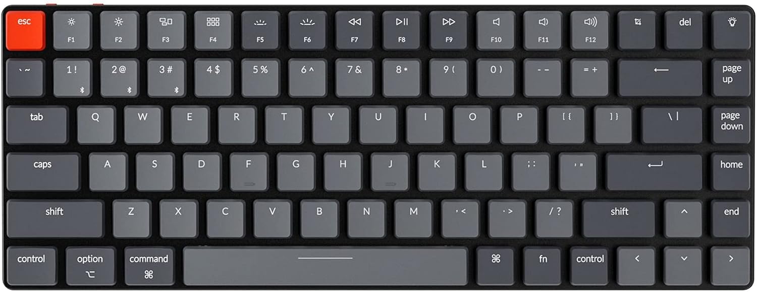 Keychron K3 Version 2, 84 Keys Ultra-Slim Wireless Bluetooth/USB Wired Mechanical Keyboard with White LED Backlit