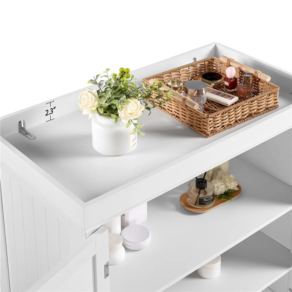 SmileMart 72.5″ H Kitchen Pantry Cabinet with Doors and Adjustable Shelves, White